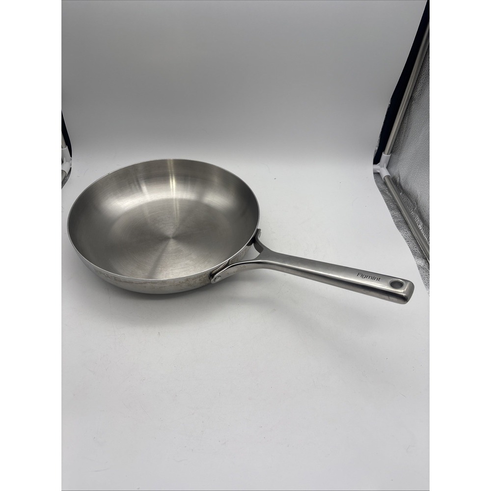 Figmint 10 Inch Stainless Steel Fry Pan Skillet Silver Round Dishwasher Safe